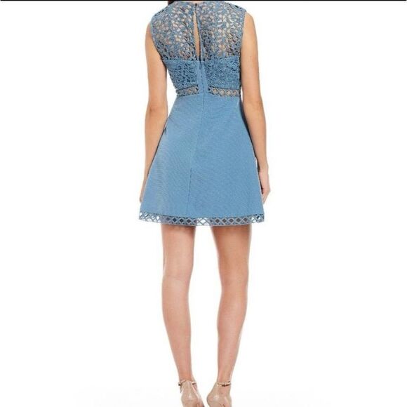 Keepsake The Label Dusty Blue Uplifted Mini Lace Dress Size Medium - Picture 5 of 11